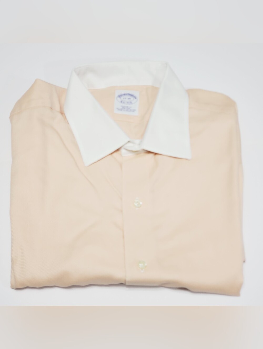 Brooks Brothers Men's Dress Shirt Solid Orange Pattern 17-34"